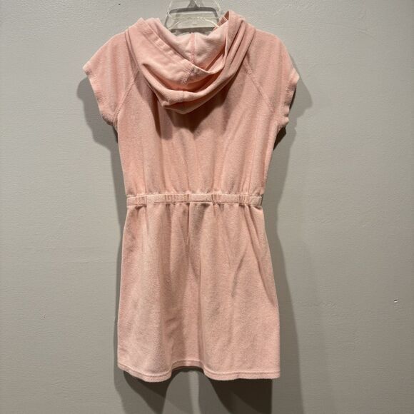 Hanna Andersson Terry Cloth Swim Cover Up Dress Hood Pink Beach Girls 150 sz 12 - Picture 7 of 8